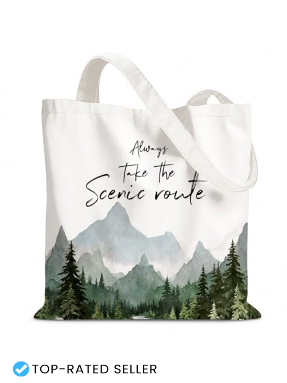 Heavy Duty Canvas Tote Bag with Inner Pocket, Double-Sided Print, for Work or
